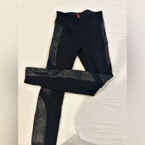Spanx leggings with faux leather detailing